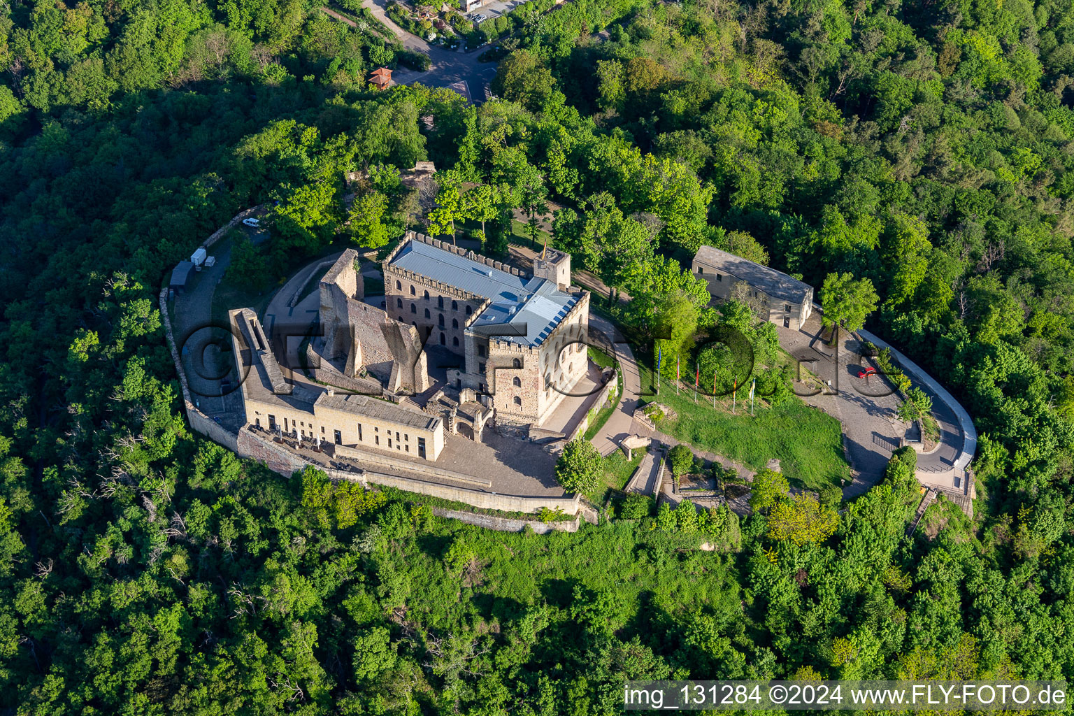 Vue aérienne de Château de Hambach à Diedesfeld à le quartier Diedesfeld in Neustadt an der Weinstraße dans le département Rhénanie-Palatinat, Allemagne