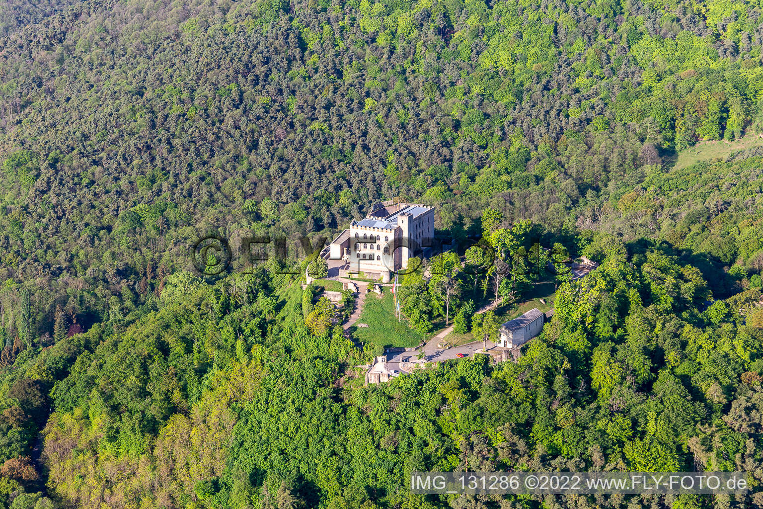 Vue aérienne de Château de Hambach à le quartier Diedesfeld in Neustadt an der Weinstraße dans le département Rhénanie-Palatinat, Allemagne