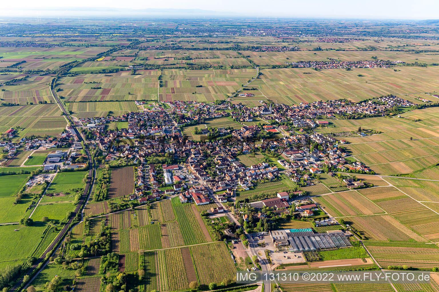 Photographie aérienne de Edesheim dans le département Rhénanie-Palatinat, Allemagne