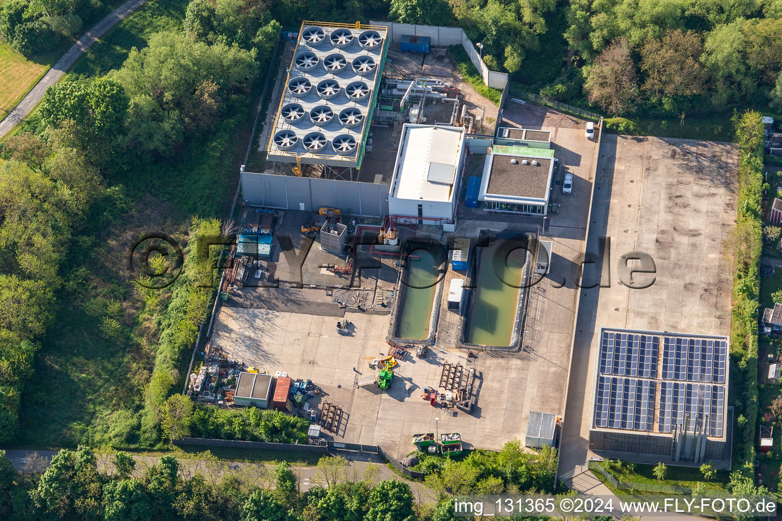 Vue aérienne de Centrale géothermique de Landau à Landau in der Pfalz dans le département Rhénanie-Palatinat, Allemagne