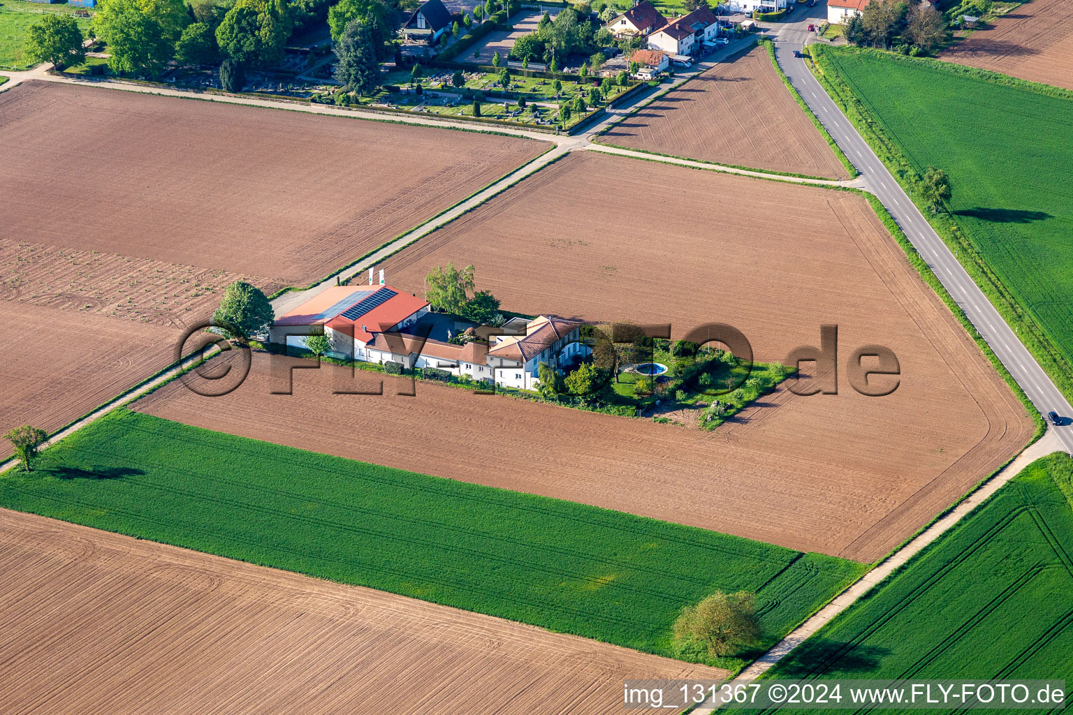 Photographie aérienne de Domaine viticole Bioland Neuspergerhof à Rohrbach dans le département Rhénanie-Palatinat, Allemagne