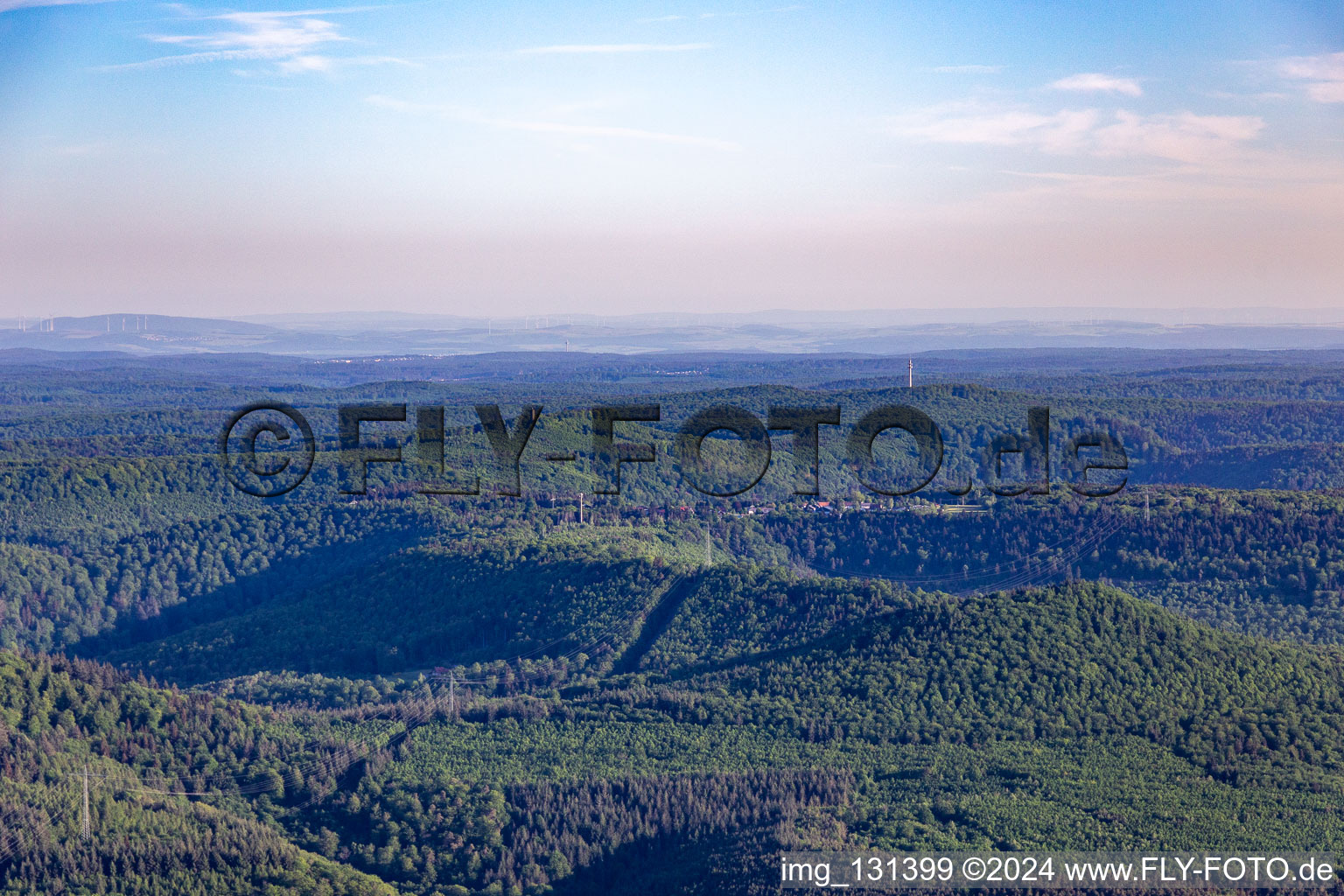 Vue aérienne de Tour Hermersbergerhof Luitpold à Wilgartswiesen dans le département Rhénanie-Palatinat, Allemagne