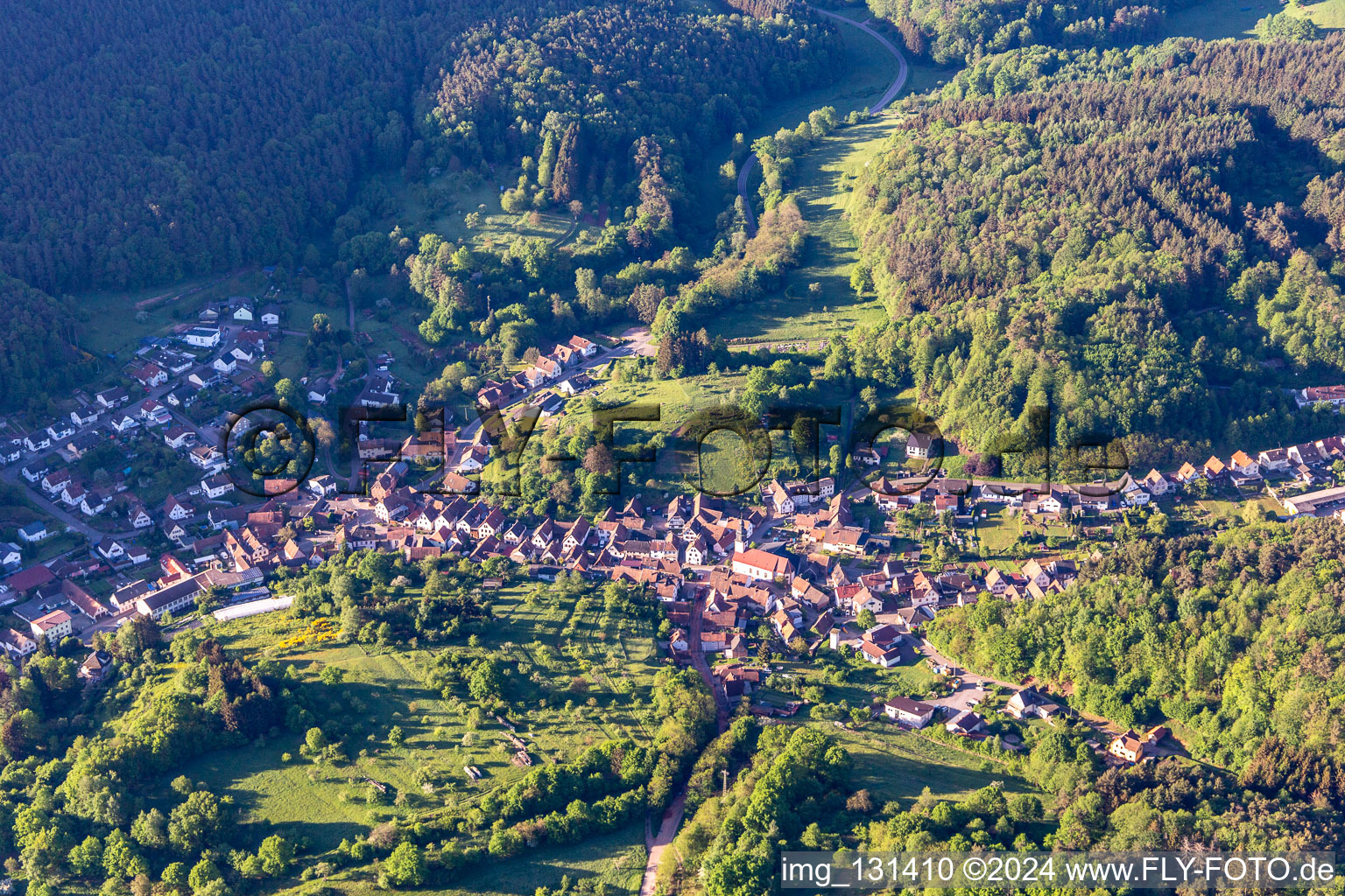 Schwanheim dans le département Rhénanie-Palatinat, Allemagne depuis l'avion