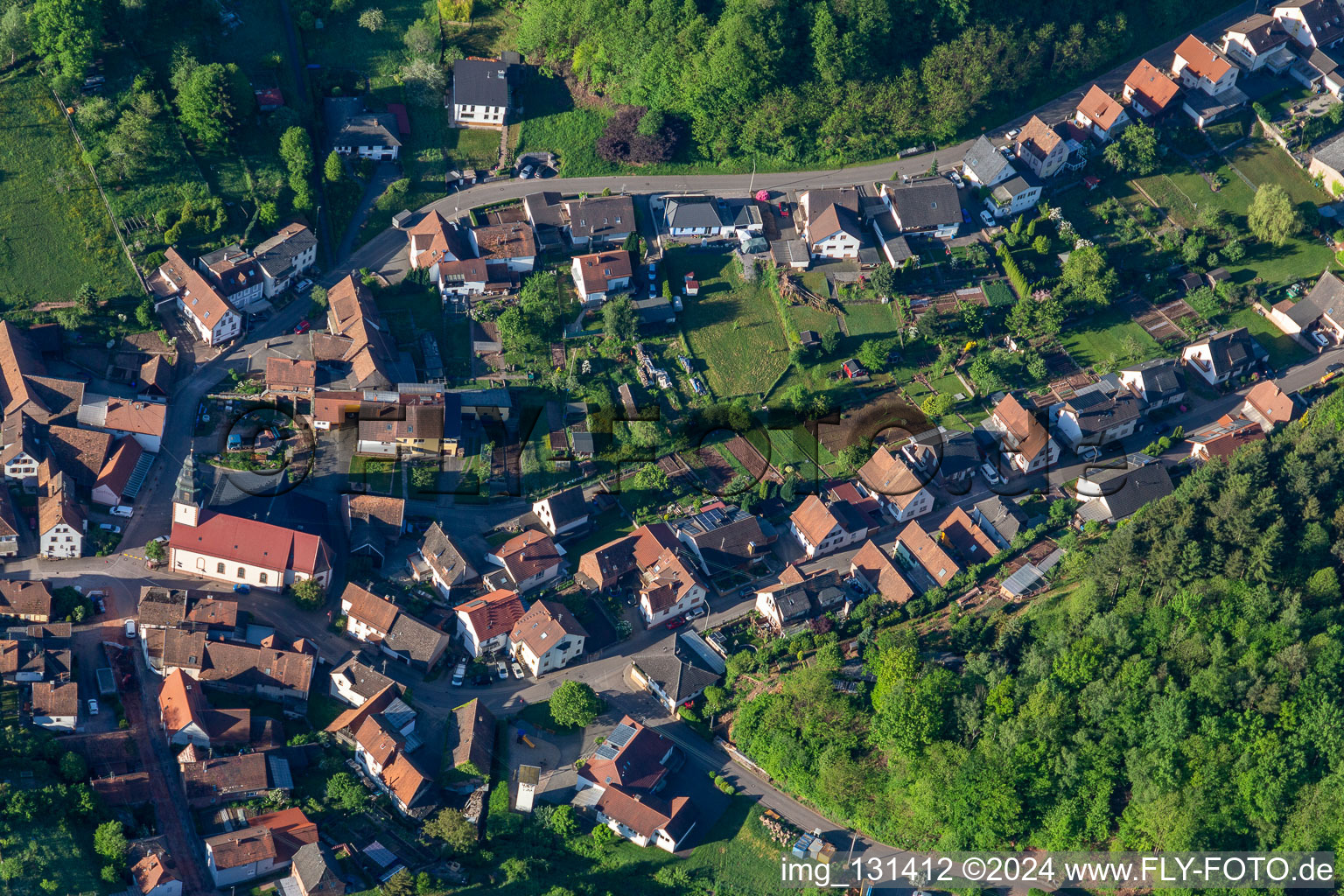 Schwanheim dans le département Rhénanie-Palatinat, Allemagne vue du ciel