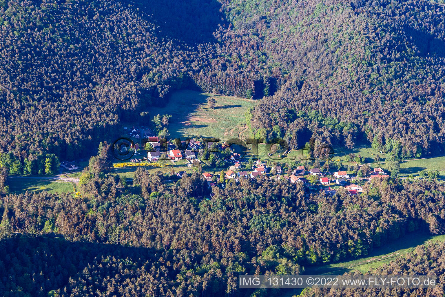 Photographie aérienne de Lauterschwan à Erlenbach bei Dahn dans le département Rhénanie-Palatinat, Allemagne