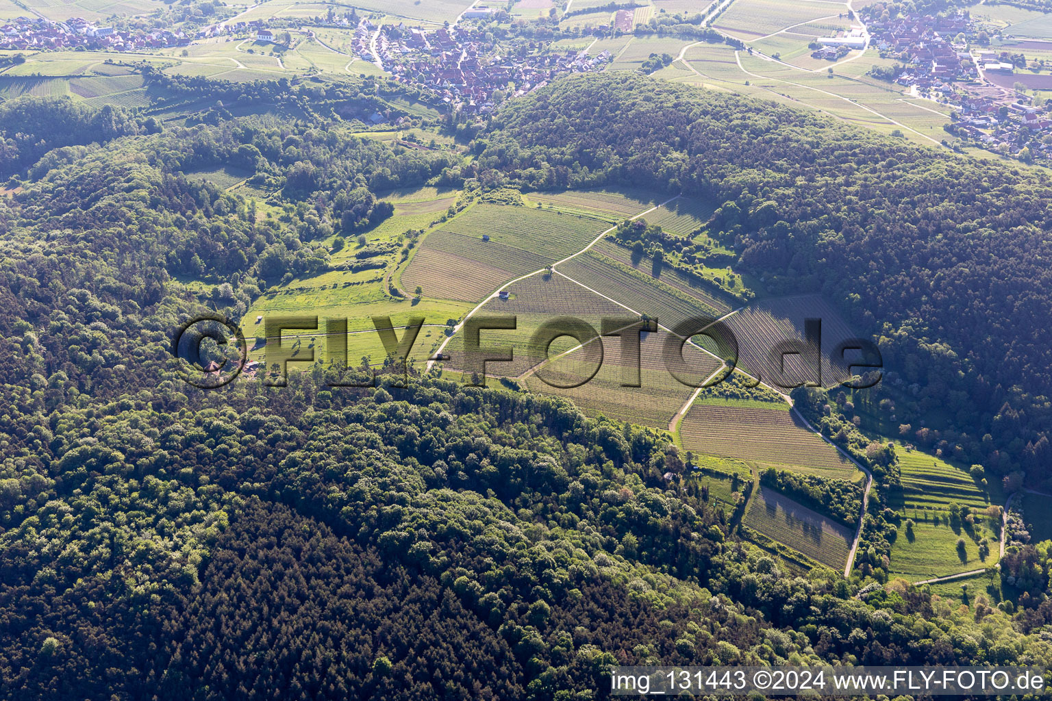 Vue aérienne de Wolfsteig à Pleisweiler-Oberhofen dans le département Rhénanie-Palatinat, Allemagne