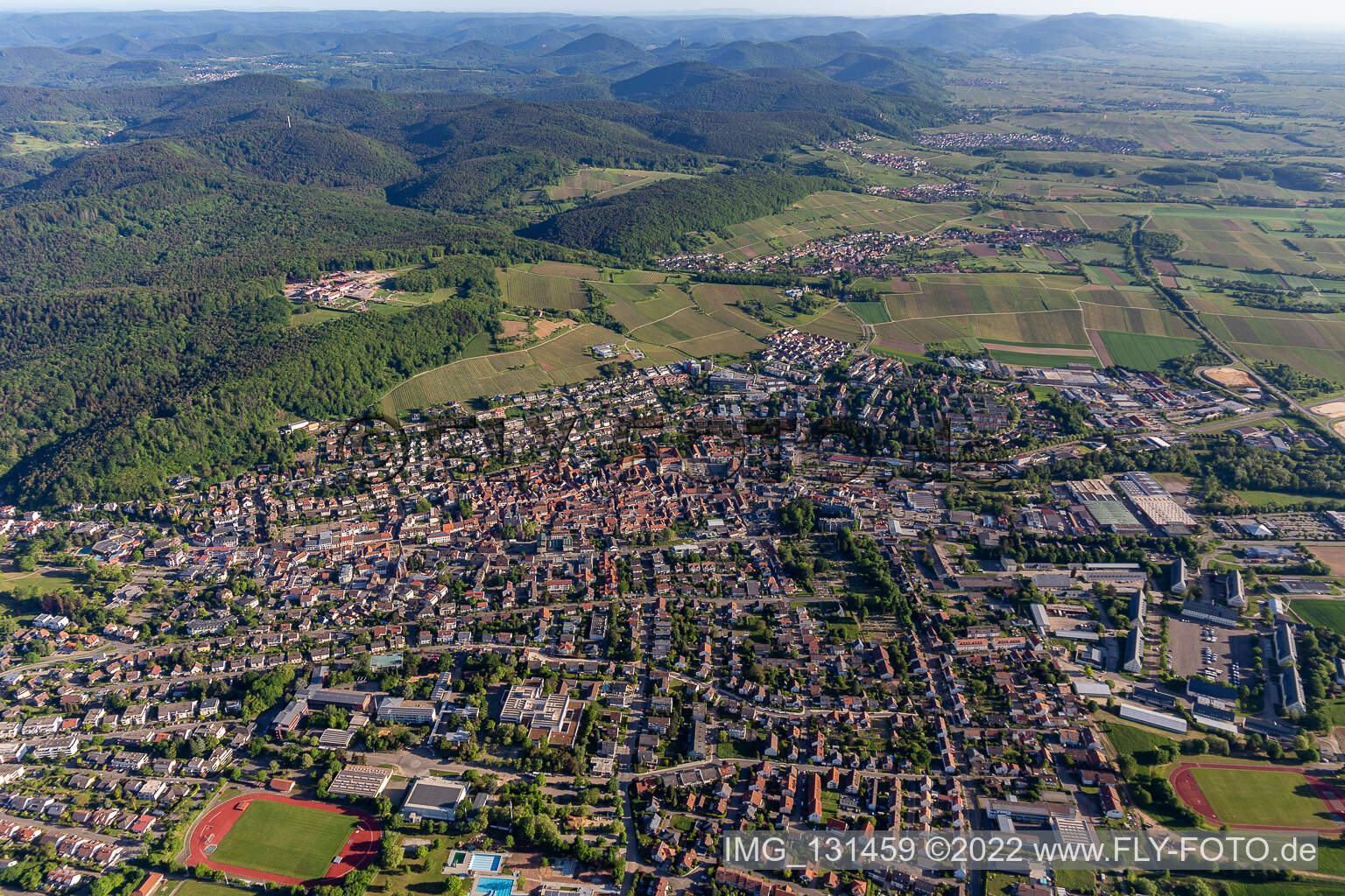 Vue aérienne de Dörrenbach dans le département Rhénanie-Palatinat, Allemagne