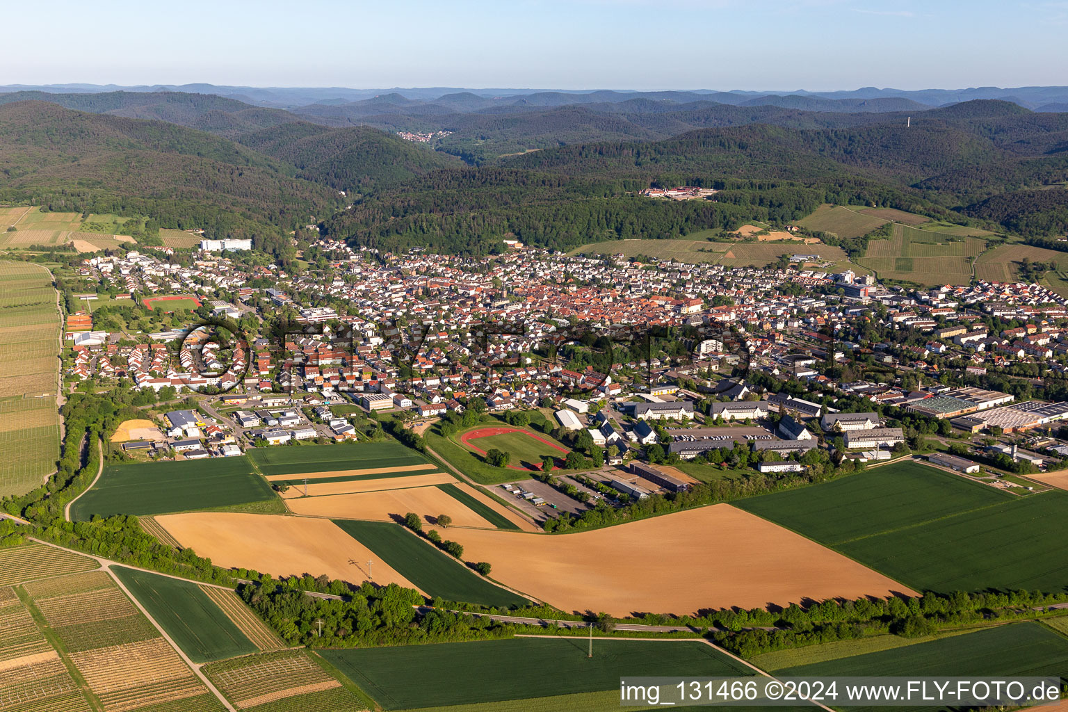 Bad Bergzabern dans le département Rhénanie-Palatinat, Allemagne vue d'en haut