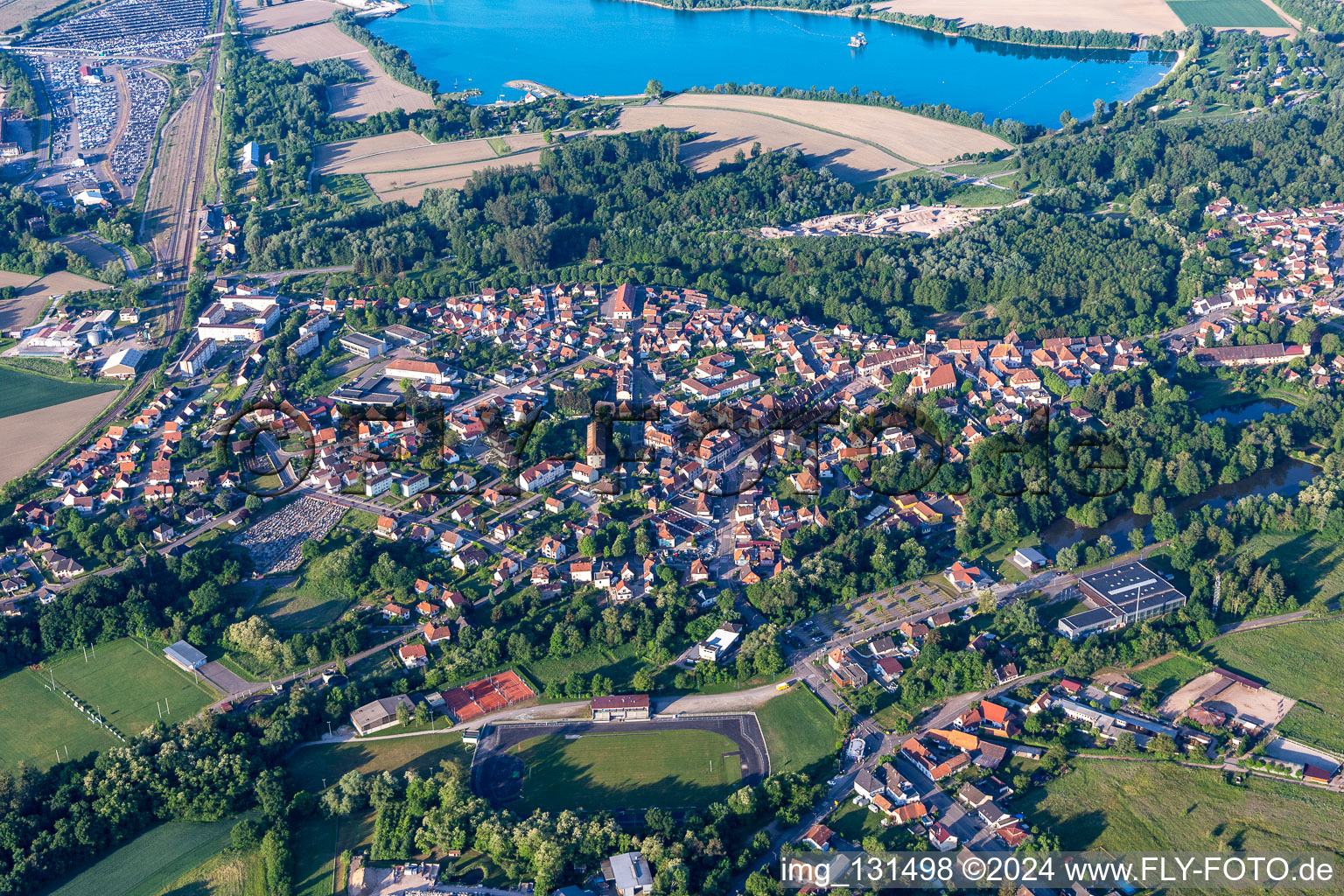 Photographie aérienne de Lauterbourg dans le département Bas Rhin, France