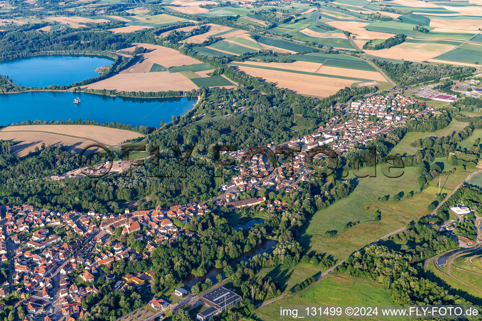 Vue oblique de Lauterbourg dans le département Bas Rhin, France