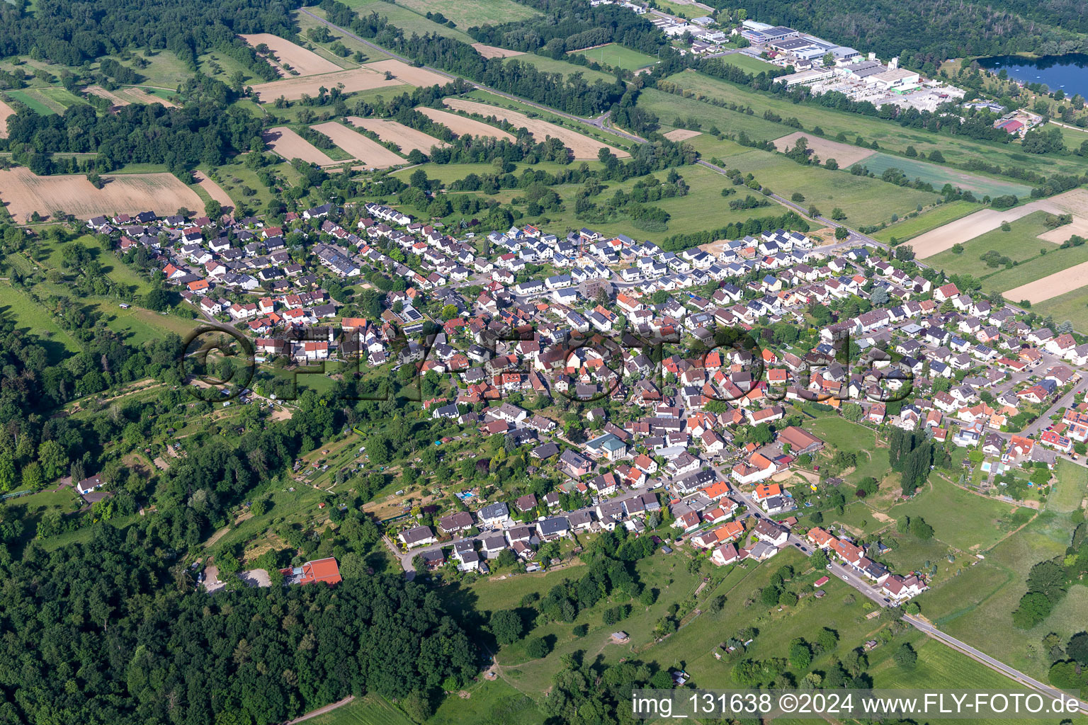 Quartier Oberweier in Ettlingen dans le département Bade-Wurtemberg, Allemagne d'en haut