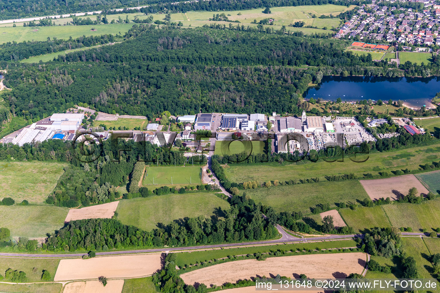 Quartier Bruchhausen in Ettlingen dans le département Bade-Wurtemberg, Allemagne d'en haut