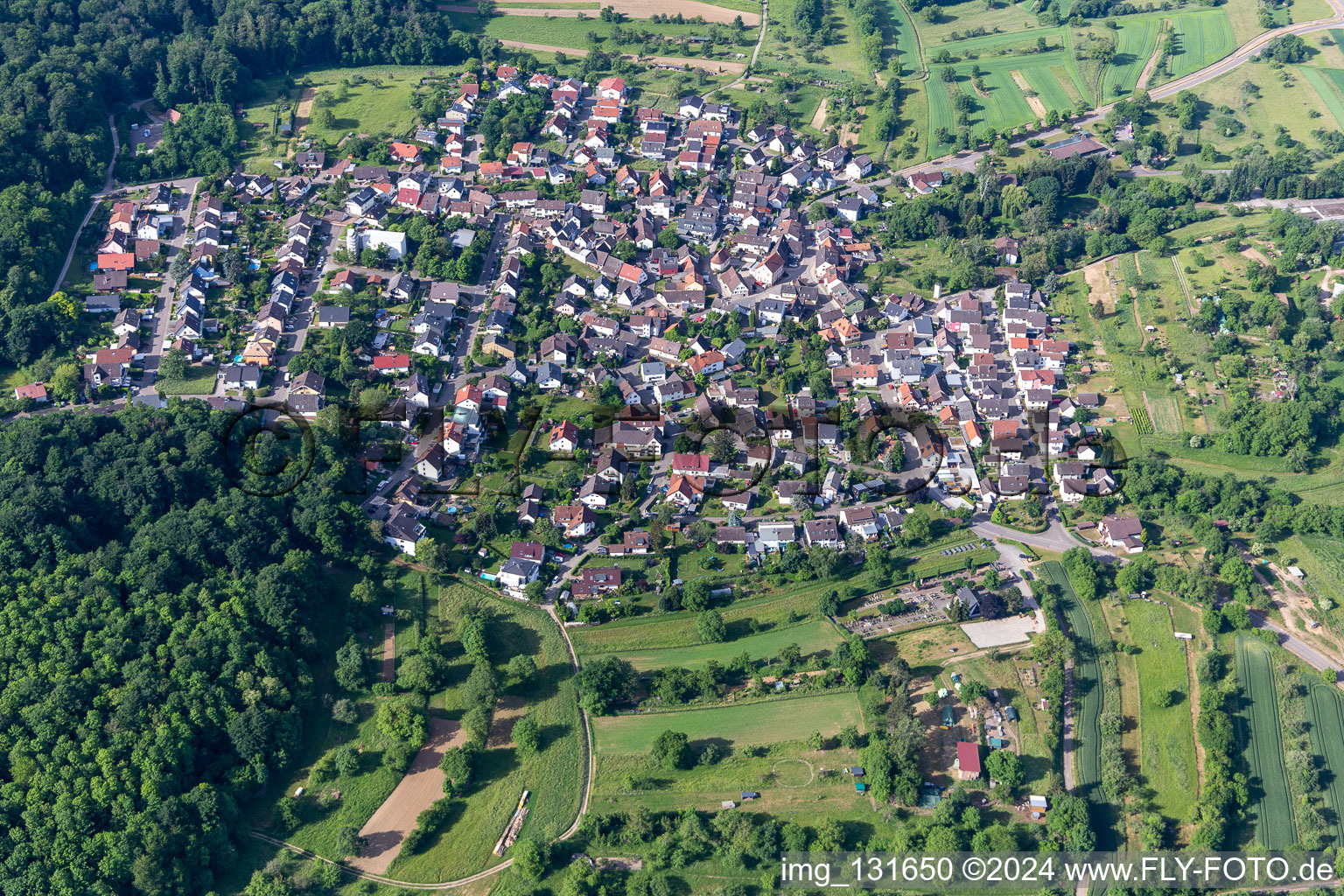 Vue oblique de Quartier Sulzbach in Malsch dans le département Bade-Wurtemberg, Allemagne