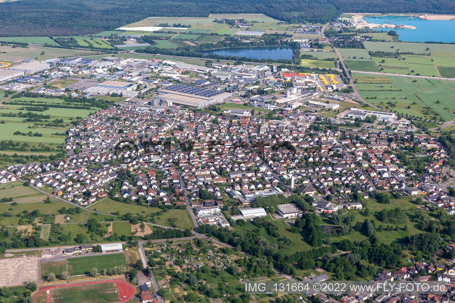 Enregistrement par drone de Malsch dans le département Bade-Wurtemberg, Allemagne
