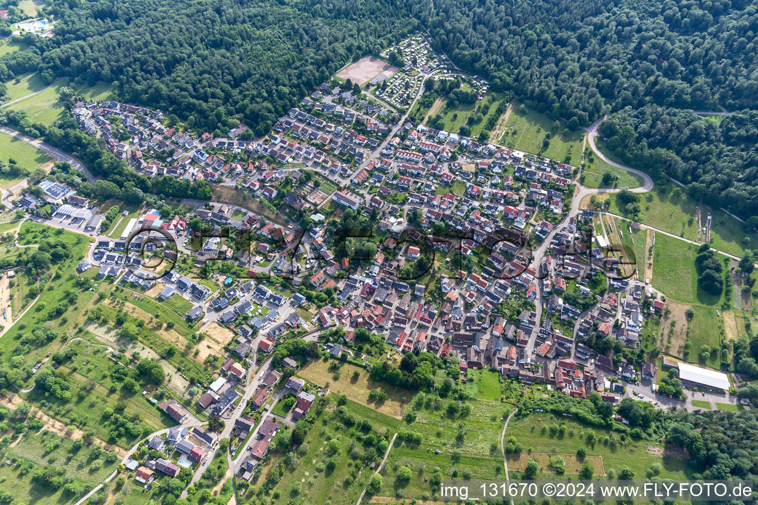 Vue oblique de Quartier Waldprechtsweier in Malsch dans le département Bade-Wurtemberg, Allemagne