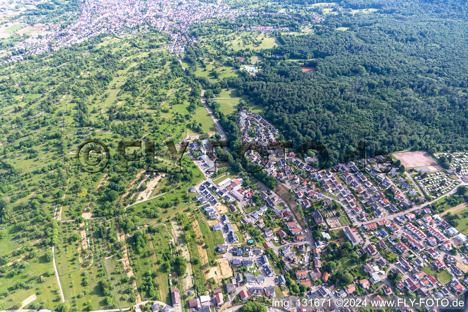 Quartier Waldprechtsweier in Malsch dans le département Bade-Wurtemberg, Allemagne d'en haut