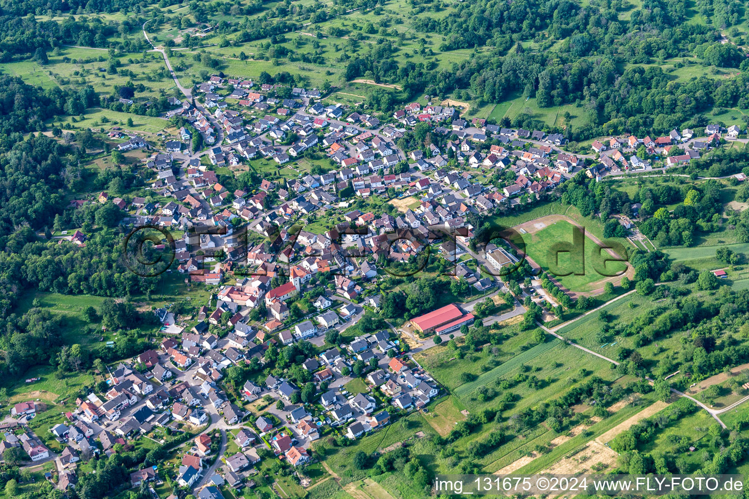 Vue oblique de Quartier Oberweier in Gaggenau dans le département Bade-Wurtemberg, Allemagne