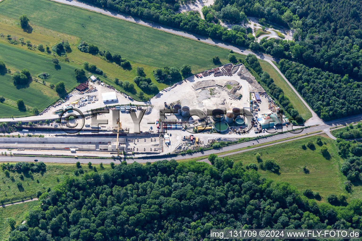 Photographie aérienne de Centre d'information du tunnel de Rastatt à Ötigheim dans le département Bade-Wurtemberg, Allemagne