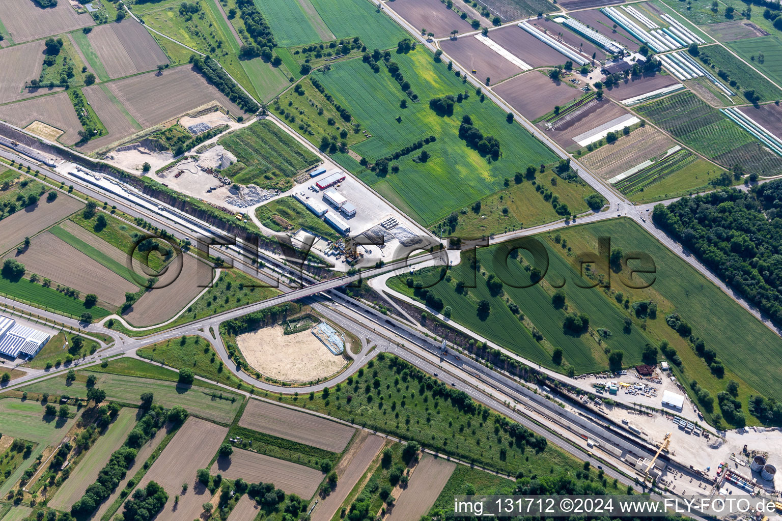 Centre d'information du tunnel de Rastatt à Ötigheim dans le département Bade-Wurtemberg, Allemagne hors des airs