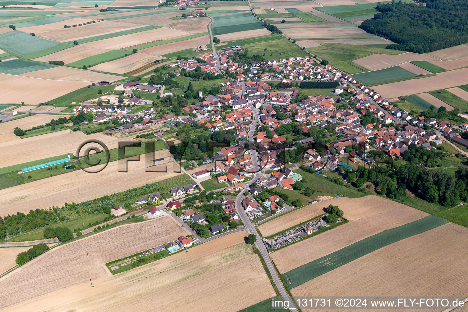 Salmbach dans le département Bas Rhin, France vue du ciel