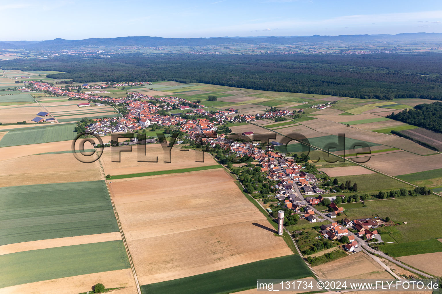 Schleithal dans le département Bas Rhin, France d'en haut