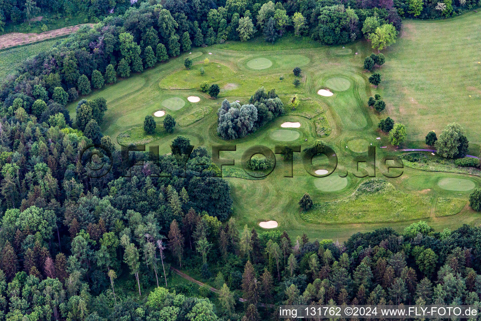 Photographie aérienne de Le Country Club Schloss Langenstein - Le parcours de golf au bord du lac de Constance à le quartier Orsingen in Orsingen-Nenzingen dans le département Bade-Wurtemberg, Allemagne