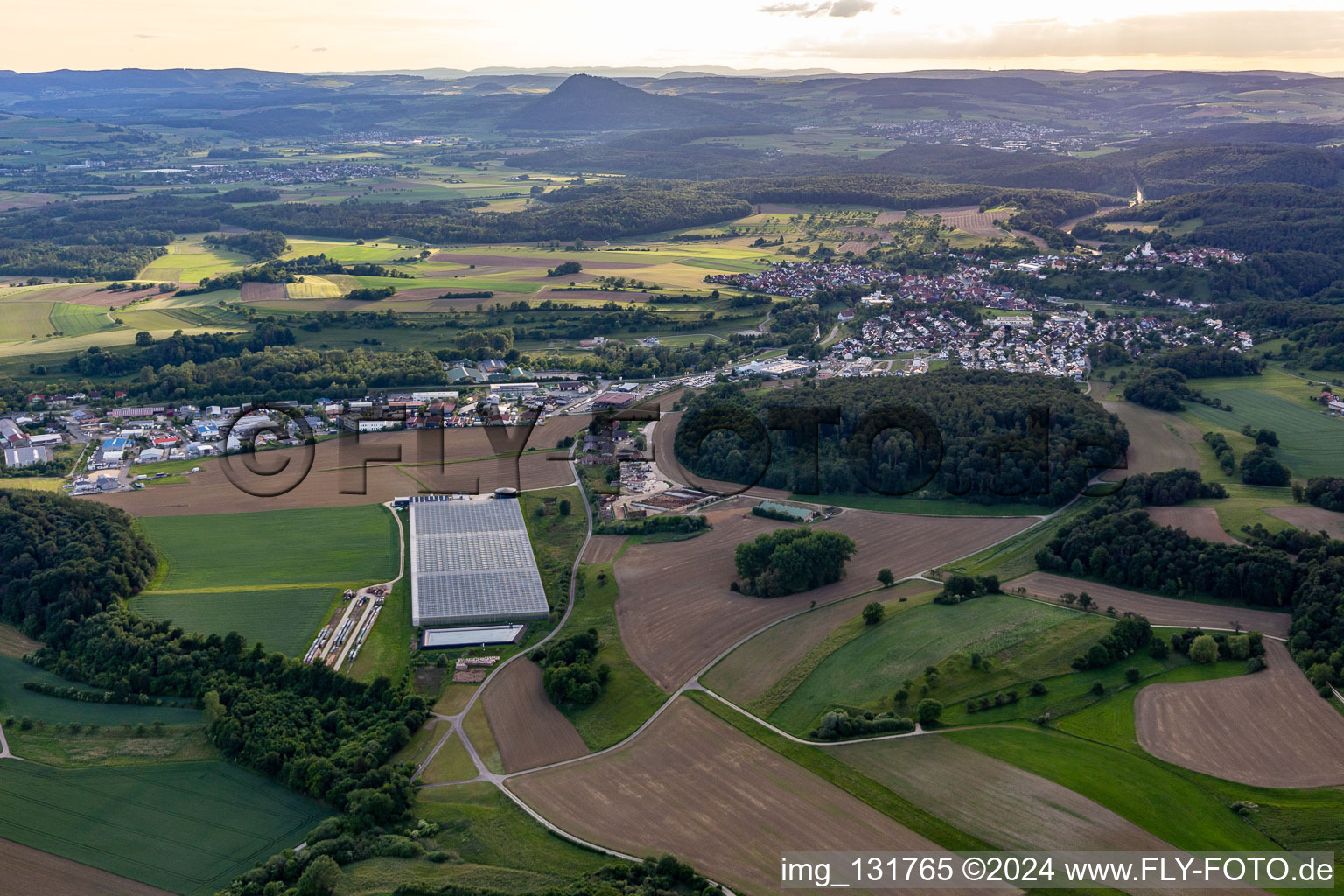 Vue aérienne de Serres à Aach dans le département Bade-Wurtemberg, Allemagne