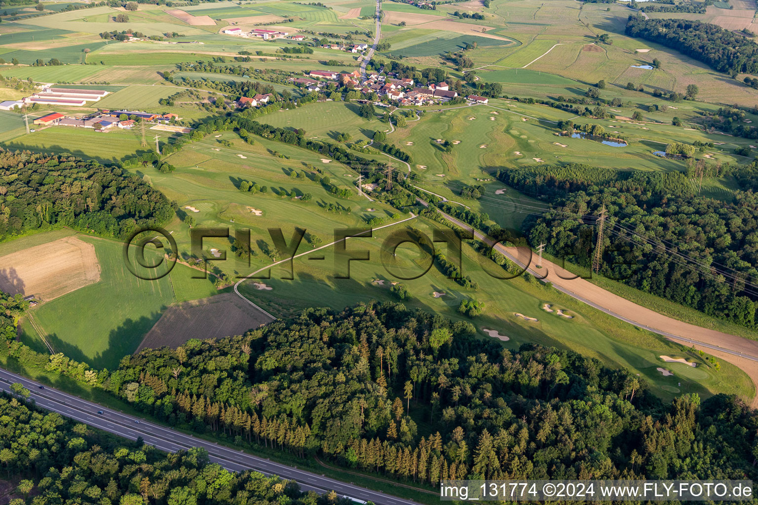 Vue aérienne de TERRAIN DE GOLF DE STEISSLINGEN GMBH à le quartier Wiechs in Steißlingen dans le département Bade-Wurtemberg, Allemagne