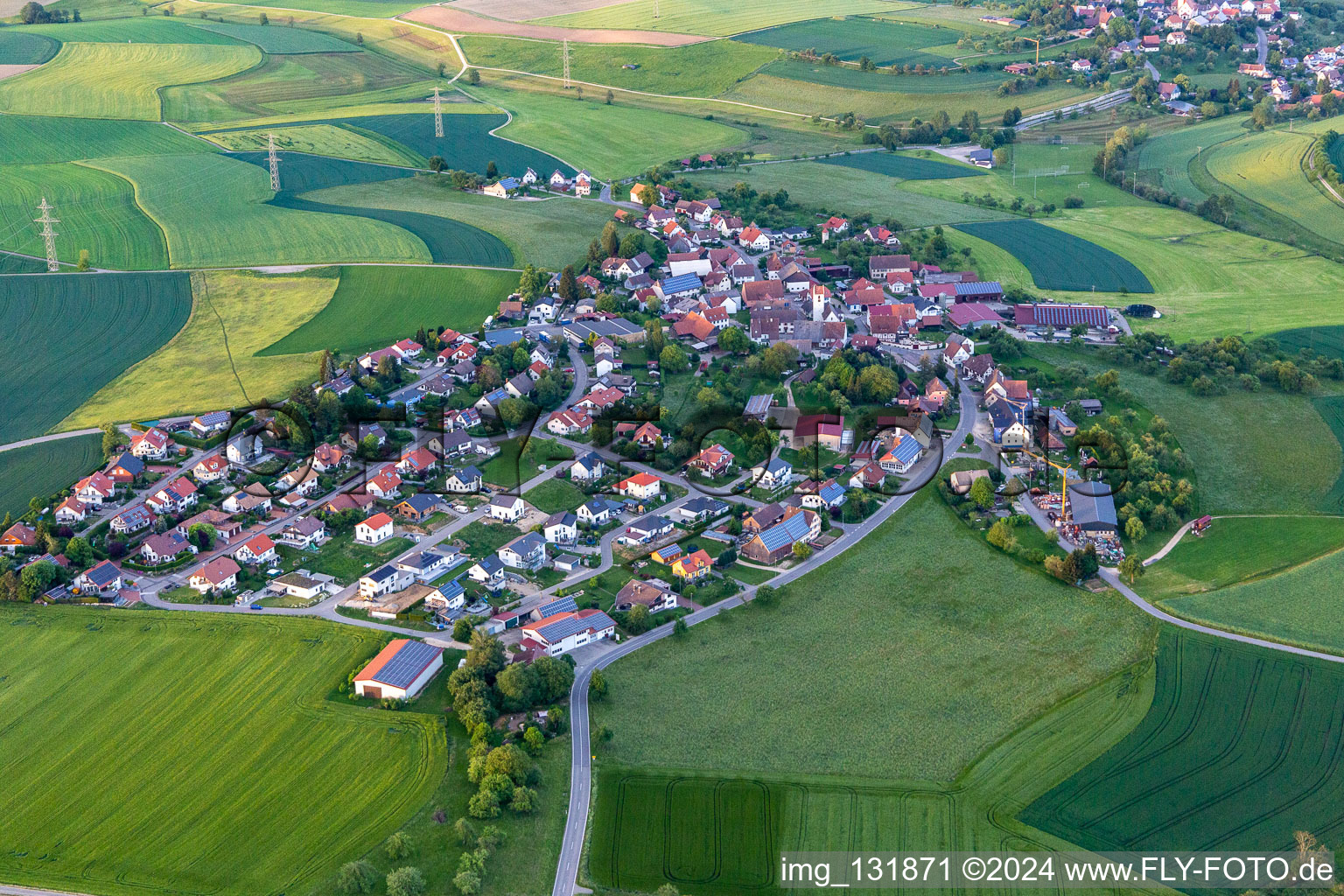 Vue oblique de Quartier Gallmannsweil in Mühlingen dans le département Bade-Wurtemberg, Allemagne