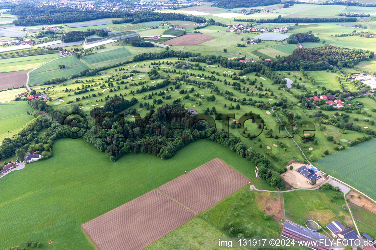 Vue aérienne de Terrain de golf Ravensburg à le quartier Schmalegg in Ravensburg dans le département Bade-Wurtemberg, Allemagne