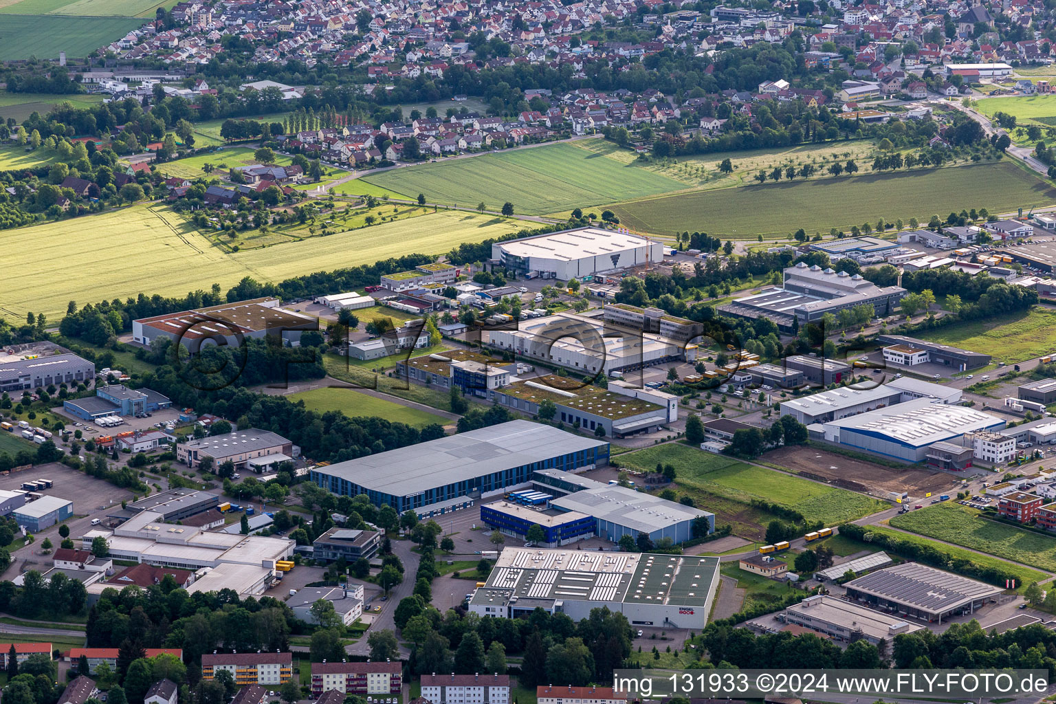 Vue oblique de Weingarten bei Ravensburg dans le département Bade-Wurtemberg, Allemagne