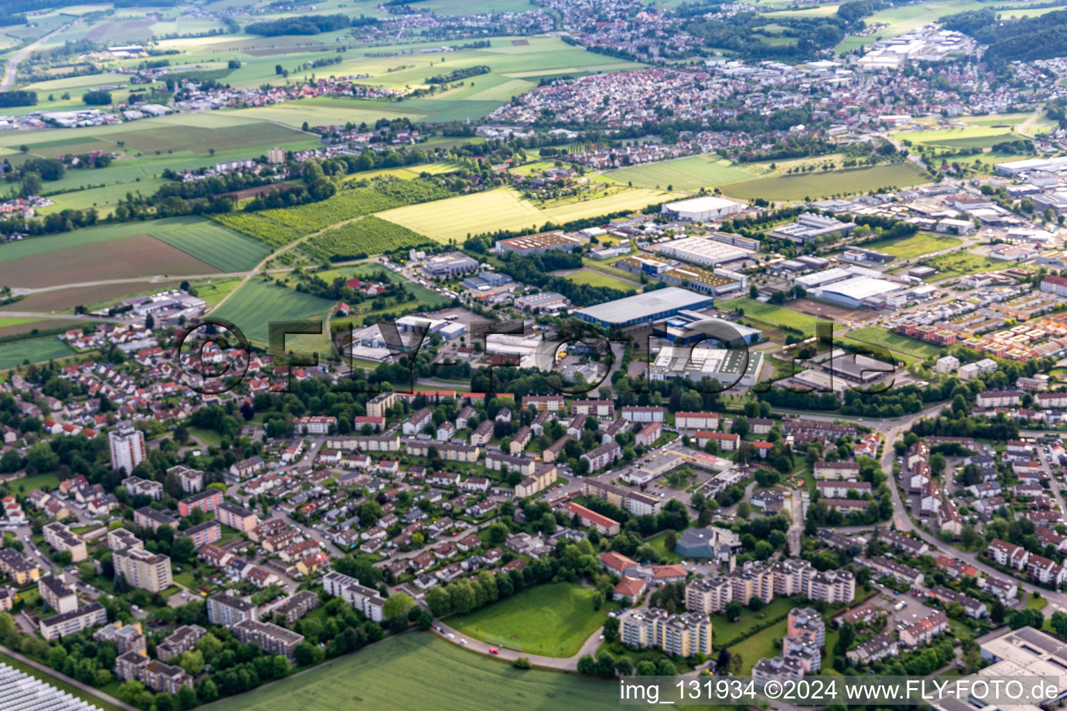 Weingarten bei Ravensburg dans le département Bade-Wurtemberg, Allemagne d'en haut