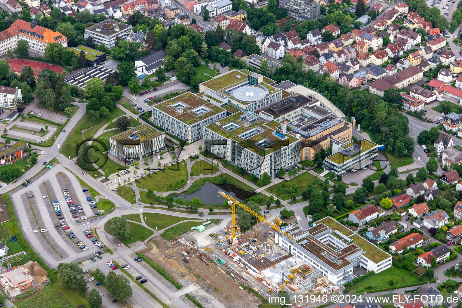 Vue aérienne de Clinique Sainte-Élisabeth à Ravensburg dans le département Bade-Wurtemberg, Allemagne