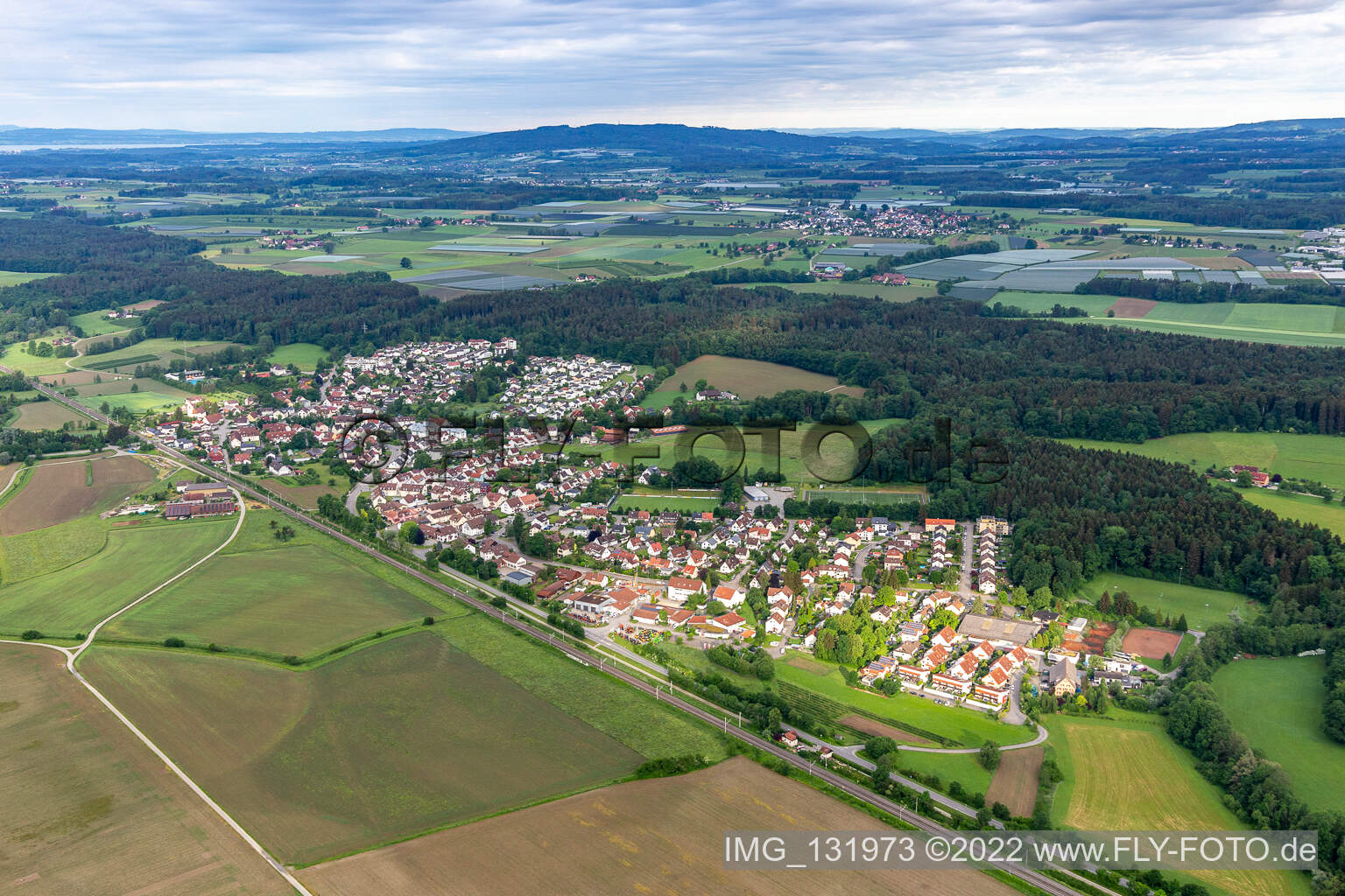 Vue aérienne de Oberzell à Ravensburg dans le département Bade-Wurtemberg, Allemagne
