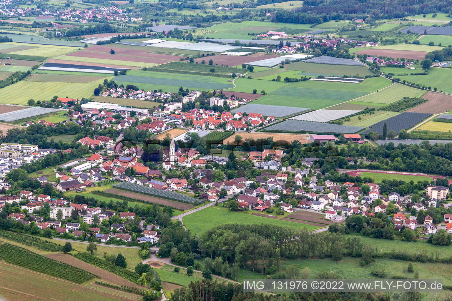 Vue aérienne de Oberteuringen dans le département Bade-Wurtemberg, Allemagne
