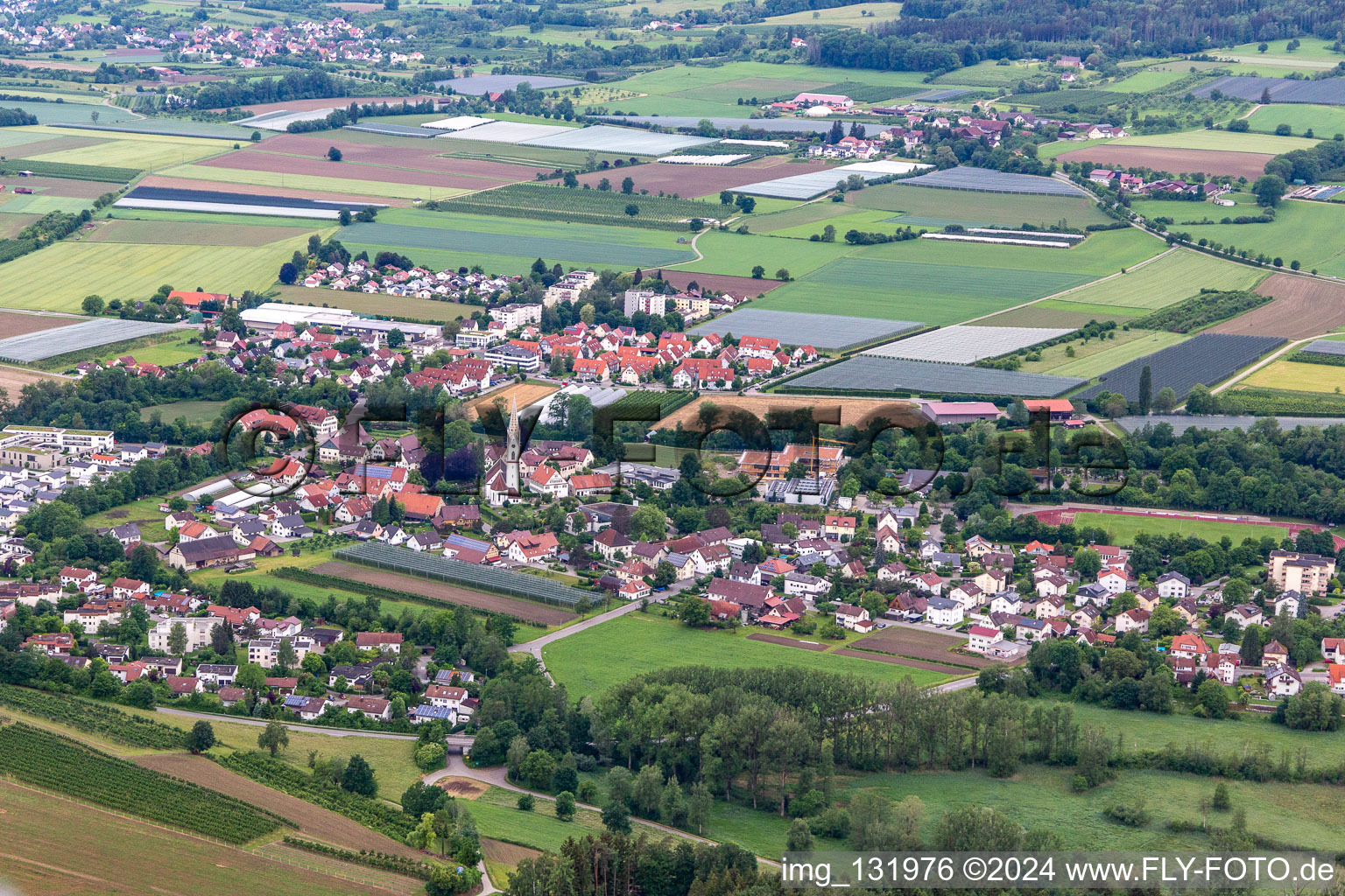 Vue aérienne de Oberteuringen dans le département Bade-Wurtemberg, Allemagne