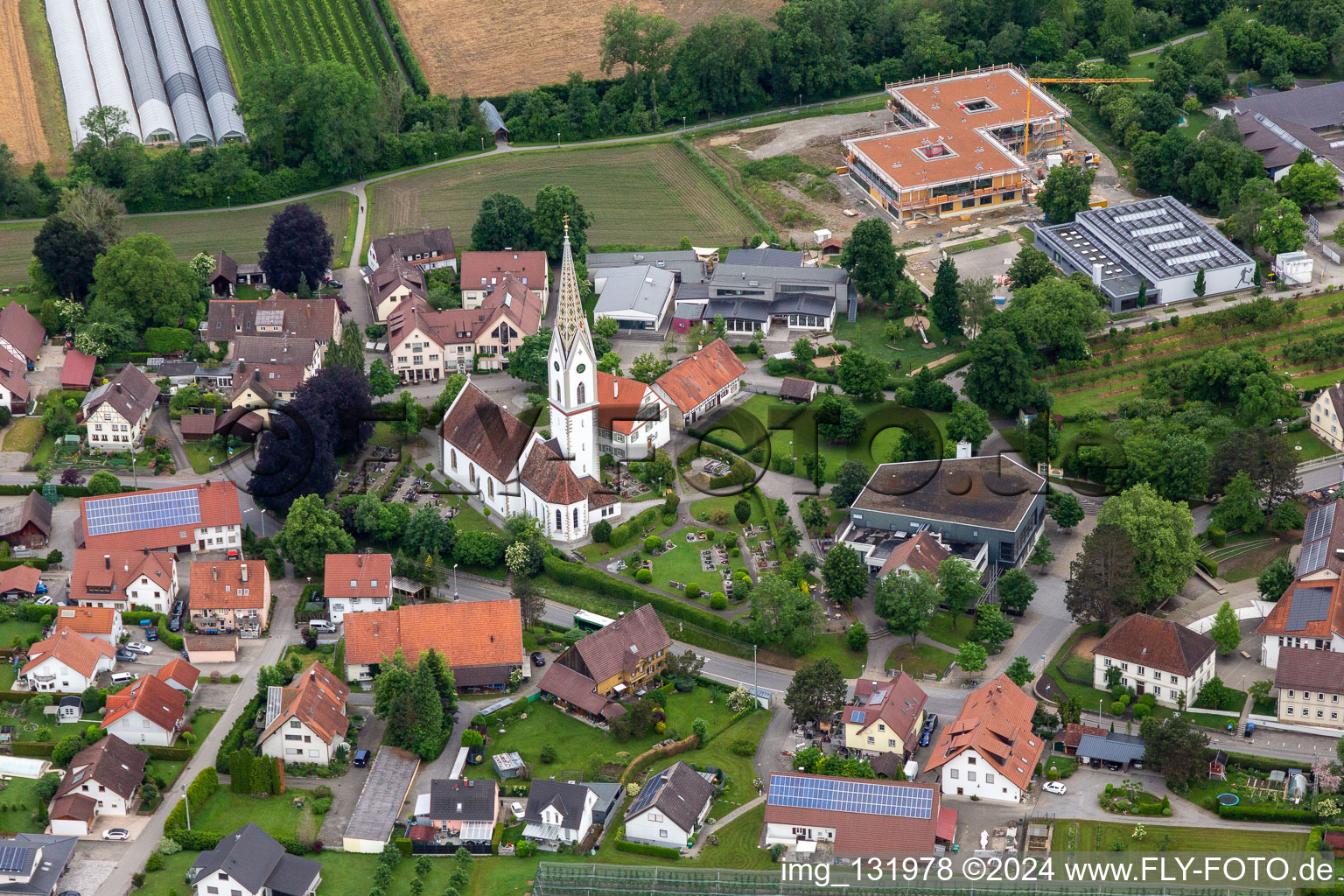 Vue aérienne de Saint-Martin à Oberteuringen dans le département Bade-Wurtemberg, Allemagne