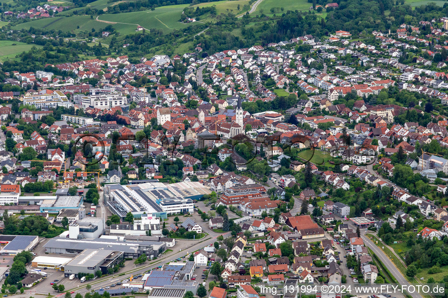 Vue aérienne de Markdorf dans le département Bade-Wurtemberg, Allemagne