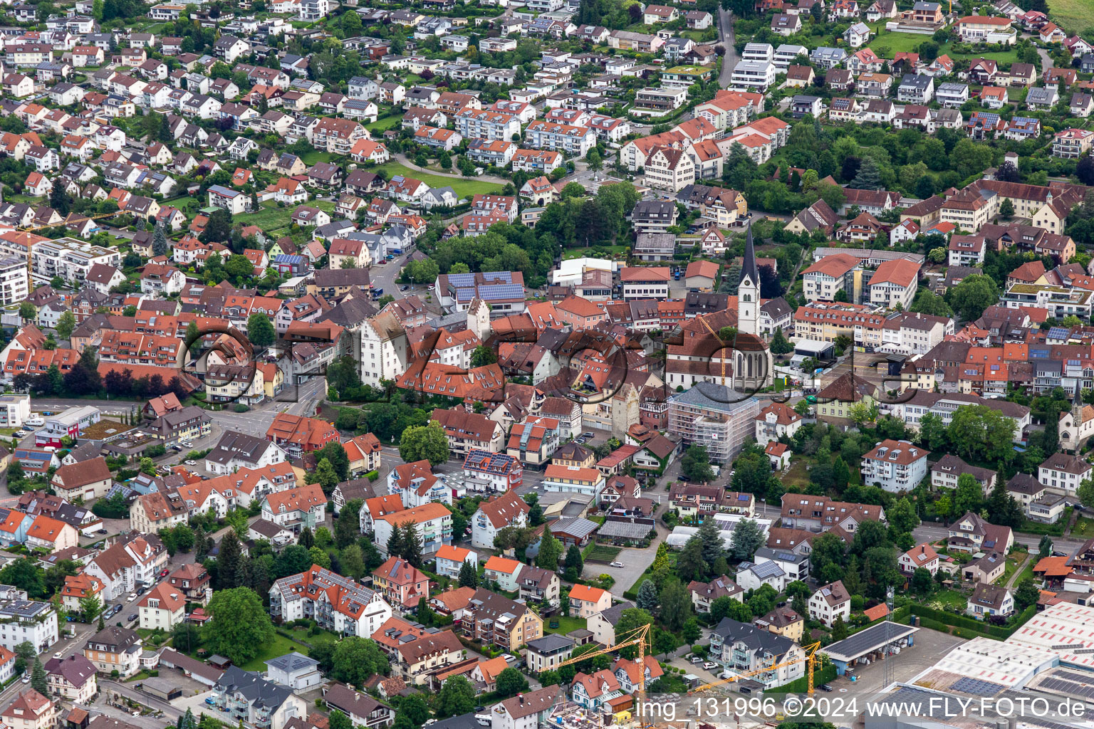 Vue aérienne de Markdorf dans le département Bade-Wurtemberg, Allemagne