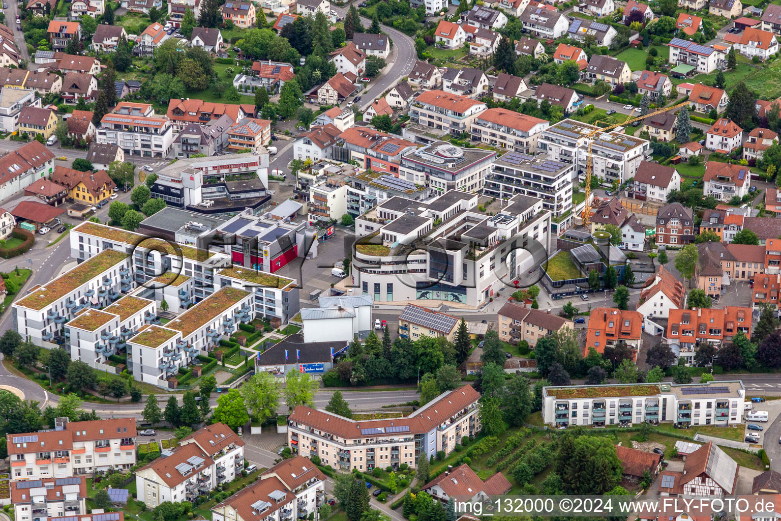 Vue aérienne de Centre commercial PROMA Lac de Constance à Markdorf dans le département Bade-Wurtemberg, Allemagne