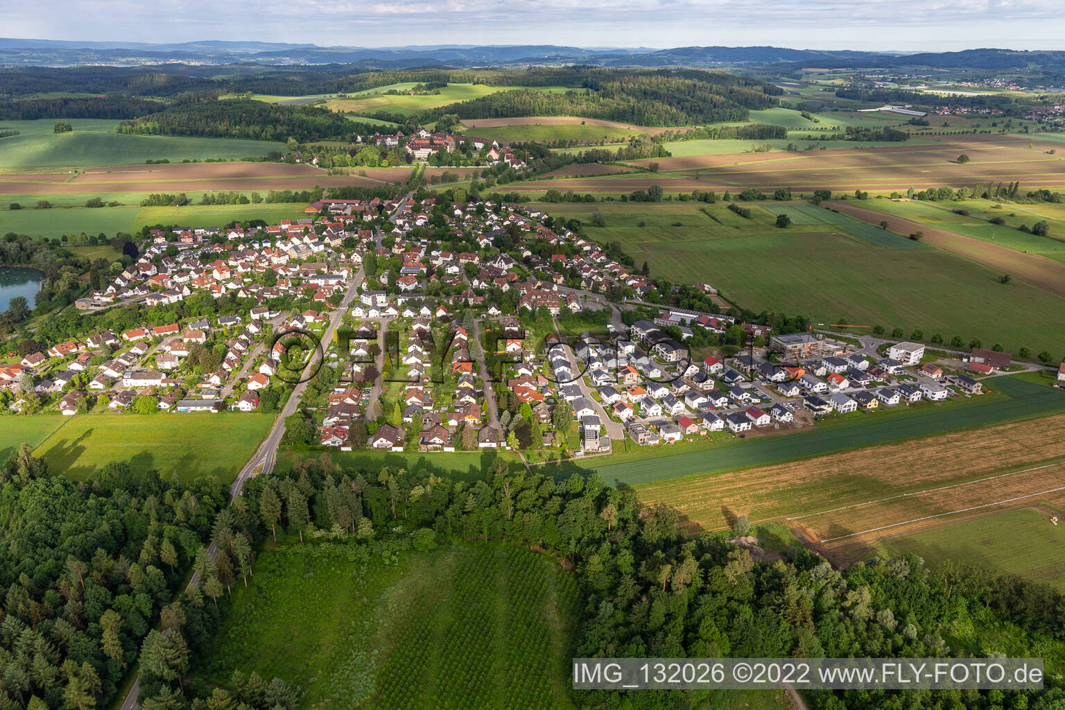 Vue aérienne de Stefansfeld à Salem dans le département Bade-Wurtemberg, Allemagne