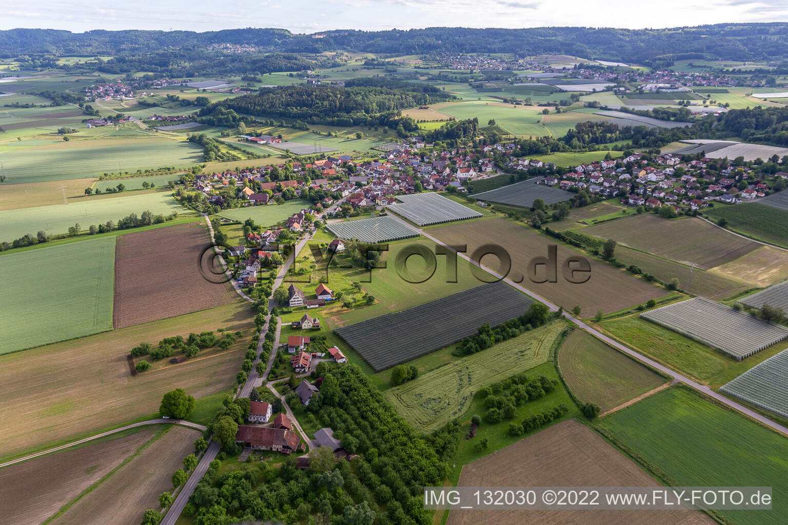 Vue aérienne de Weildorf à Salem dans le département Bade-Wurtemberg, Allemagne