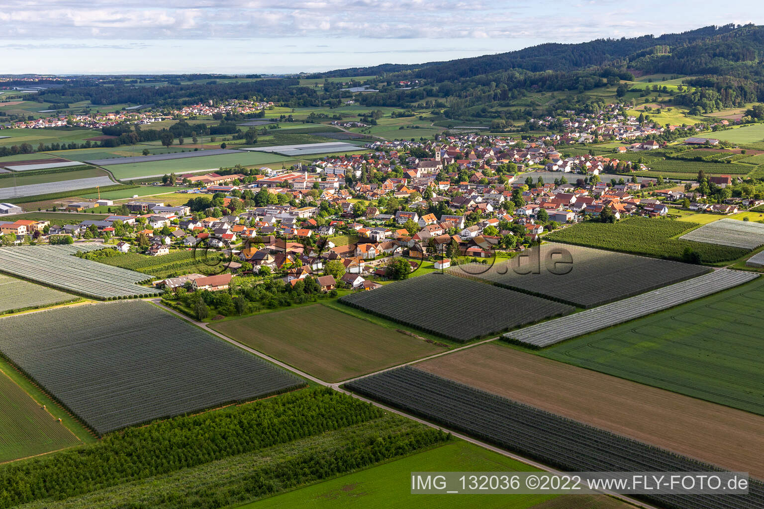 Vue aérienne de Frickingen dans le département Bade-Wurtemberg, Allemagne