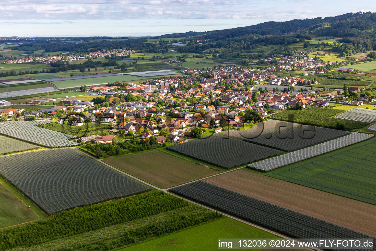 Vue aérienne de Frickingen dans le département Bade-Wurtemberg, Allemagne