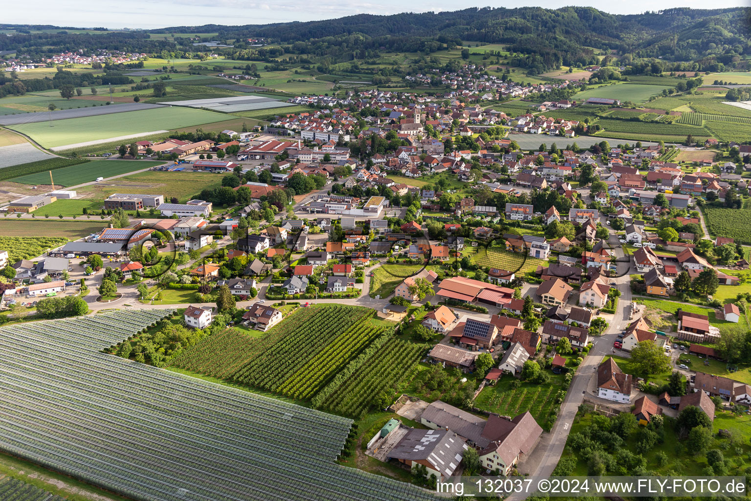 Vue aérienne de Frickingen dans le département Bade-Wurtemberg, Allemagne