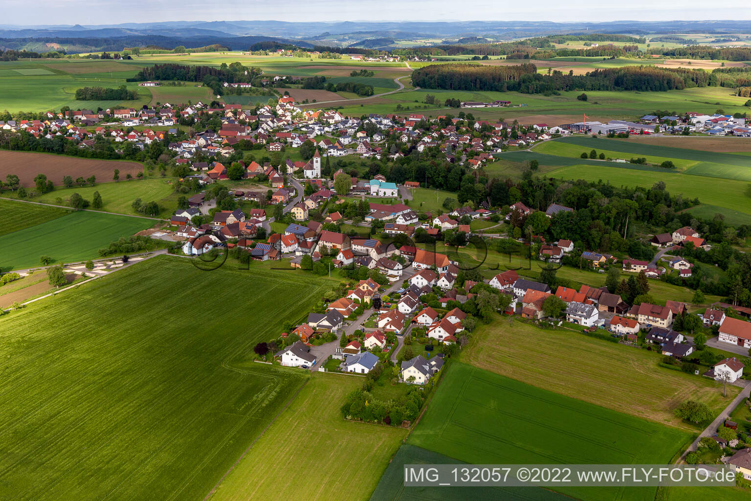 Vue aérienne de Joues de poêle à Herdwangen-Schönach dans le département Bade-Wurtemberg, Allemagne