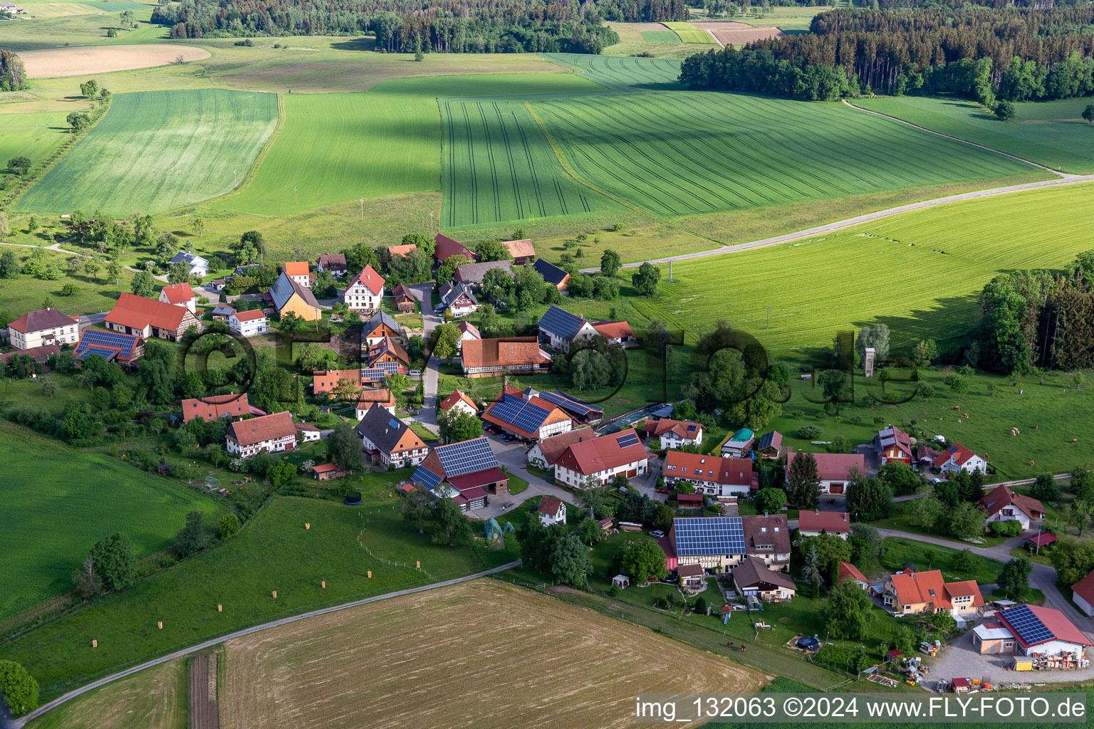 Vue oblique de Joues de poêle à Herdwangen-Schönach dans le département Bade-Wurtemberg, Allemagne