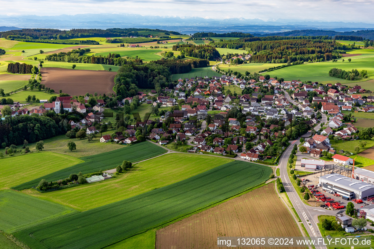 Quartier Herdwangen in Herdwangen-Schönach dans le département Bade-Wurtemberg, Allemagne d'en haut