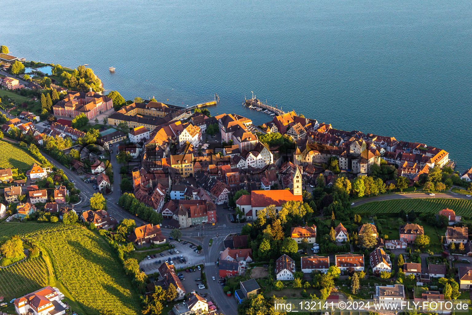 Vue oblique de Meersburg dans le département Bade-Wurtemberg, Allemagne