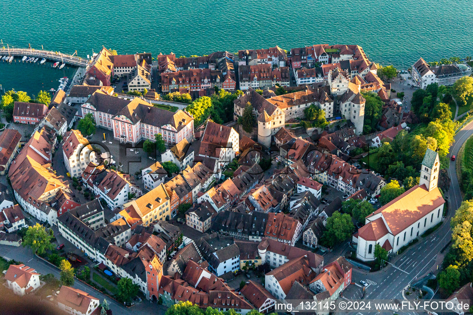 Vue aérienne de Nouveau verrou Meersburg à Meersburg dans le département Bade-Wurtemberg, Allemagne